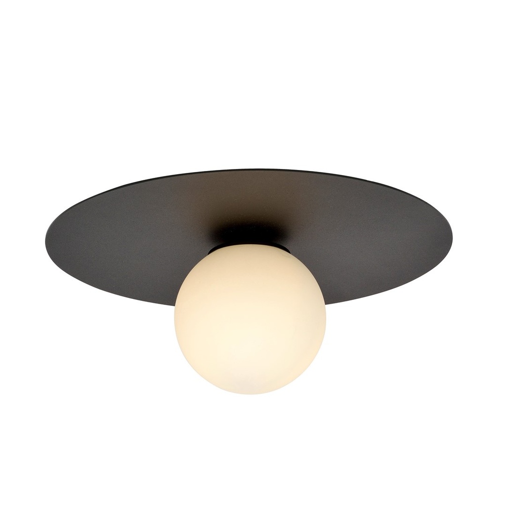 Plafonnier Solar 1 noir/opale