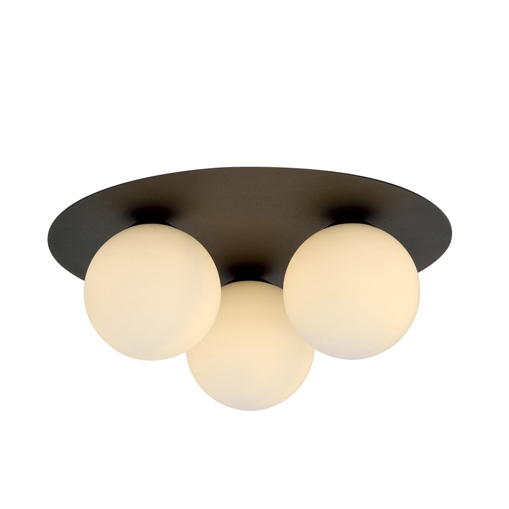 [1127/3] Plafonnier Solar 3 noir/opale