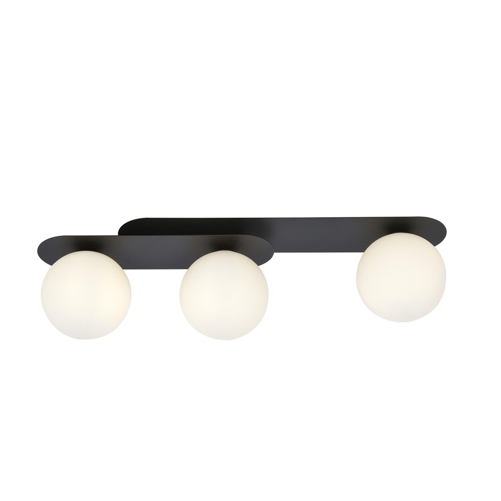 [1118/3] Plafonnier Plaza 3 noir/opale