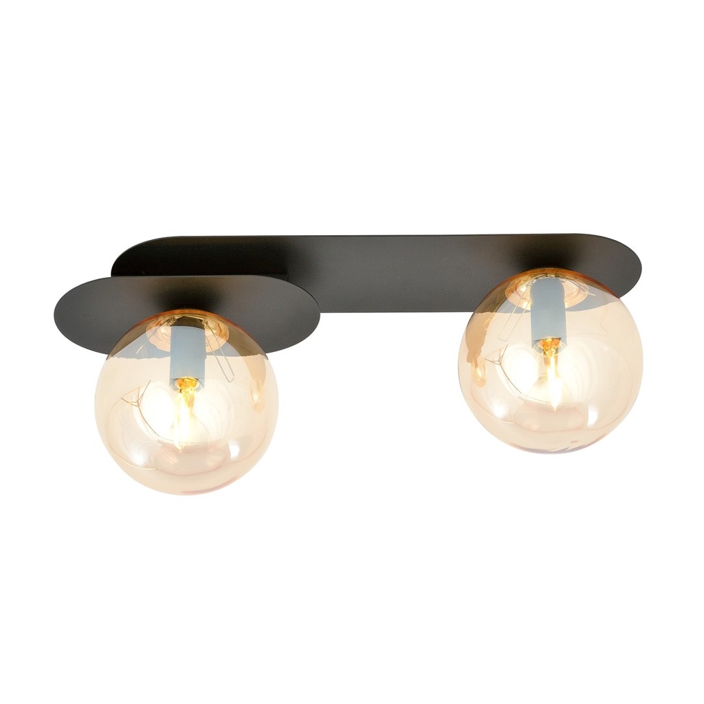 [1120/2] Plafonnier Plaza 2 Noir/Miodowy