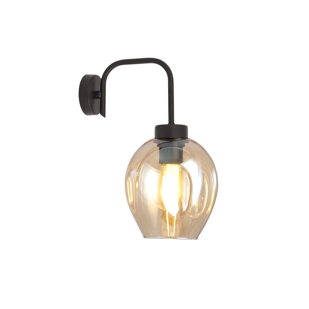 [1165/K1] Applique murale Lukka K1 noire/ambre