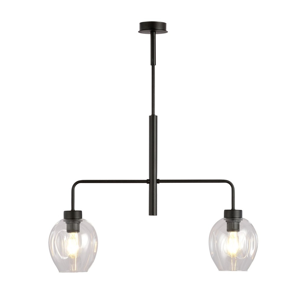 [1164/2] Lukka 2 Pendelleuchte Schwarz/Transparent