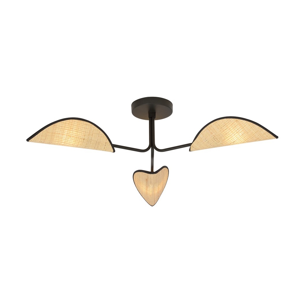 Gomez 3 Rattan ceiling lamp
