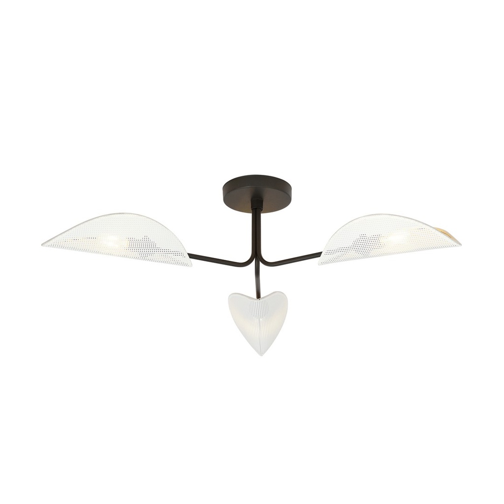 Gomez 3 White/Gold ceiling lamp