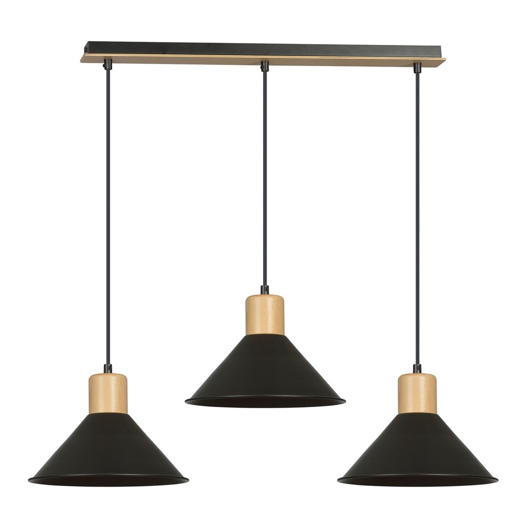 [1044/3] Rowen 3 Schwarze Pendelleuchte