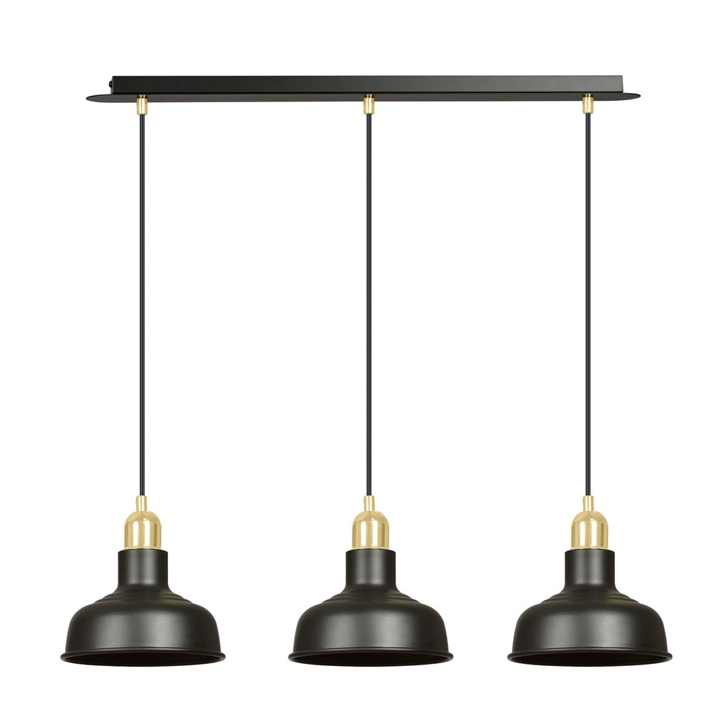 [1042/3] Ibor 3 Schwarze Pendelleuchte