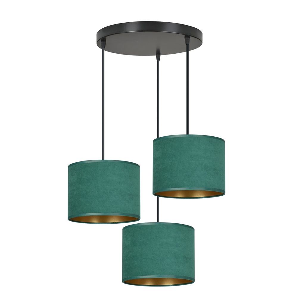 [1051/3PREM] Hilde 3 Bl Premium Grüne Pendelleuchte
