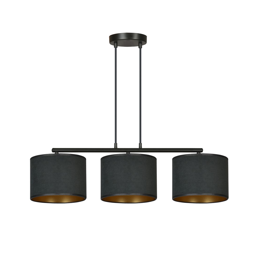 [1054/3] Hilde 3 Bl Schwarze Pendelleuchte