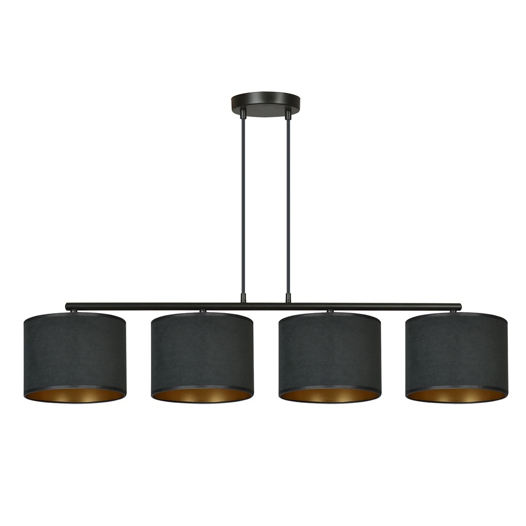 [1054/4] Hilde 4 Bl Schwarze Pendelleuchte