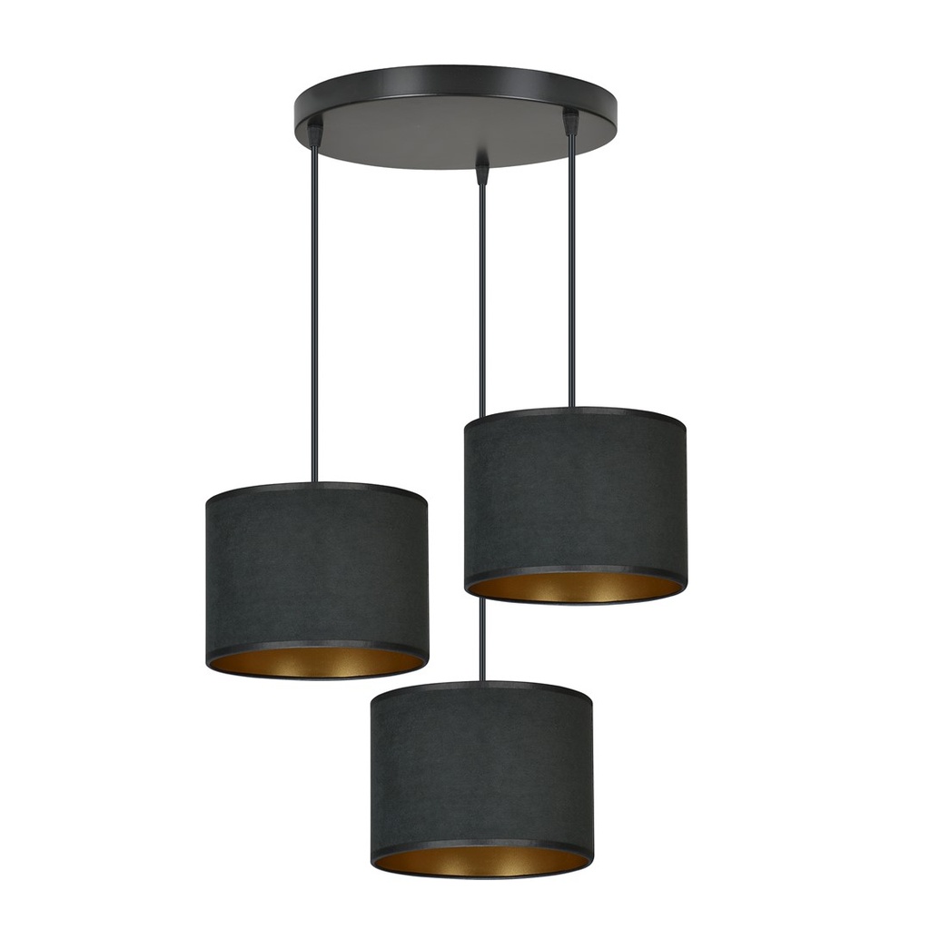 [1054/3PREM] Hilde 3 Bl Premium Schwarze Pendelleuchte
