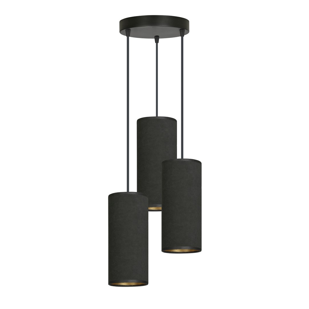 Lampe suspendue noire haut de gamme Bente 3 Bl