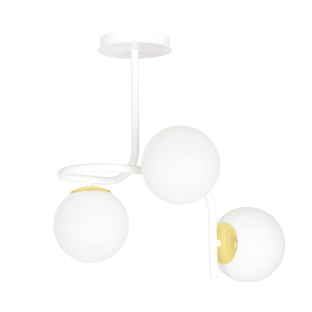 Ragnar 3 White Gold ceiling lamp