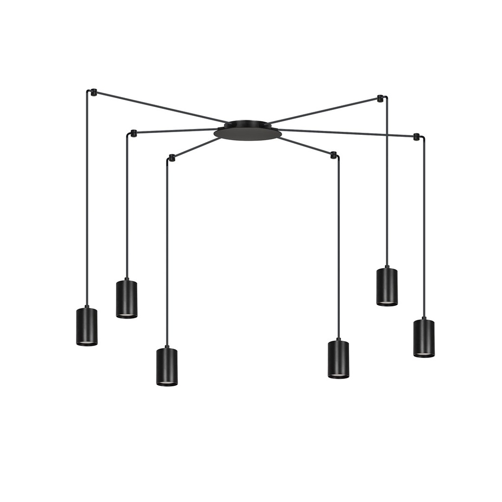 [524/6] Traker 6 Bl/Schwarz Pendelleuchte