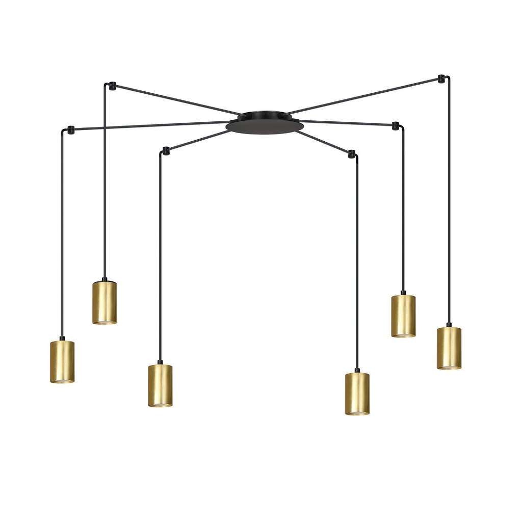 [526/6] Traker 6 Bl/Gold Pendelleuchte