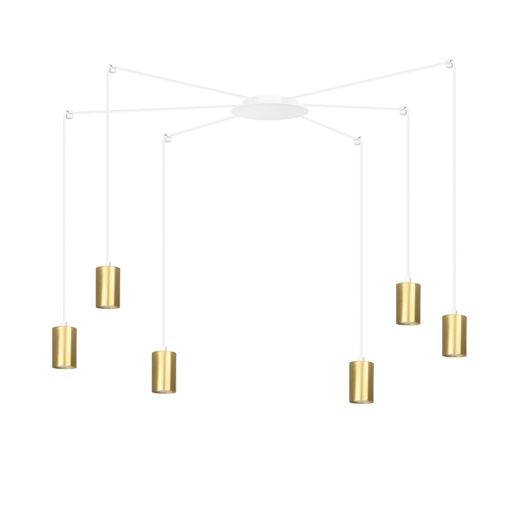 [527/6] Traker 6 Wh/Gold Pendelleuchte