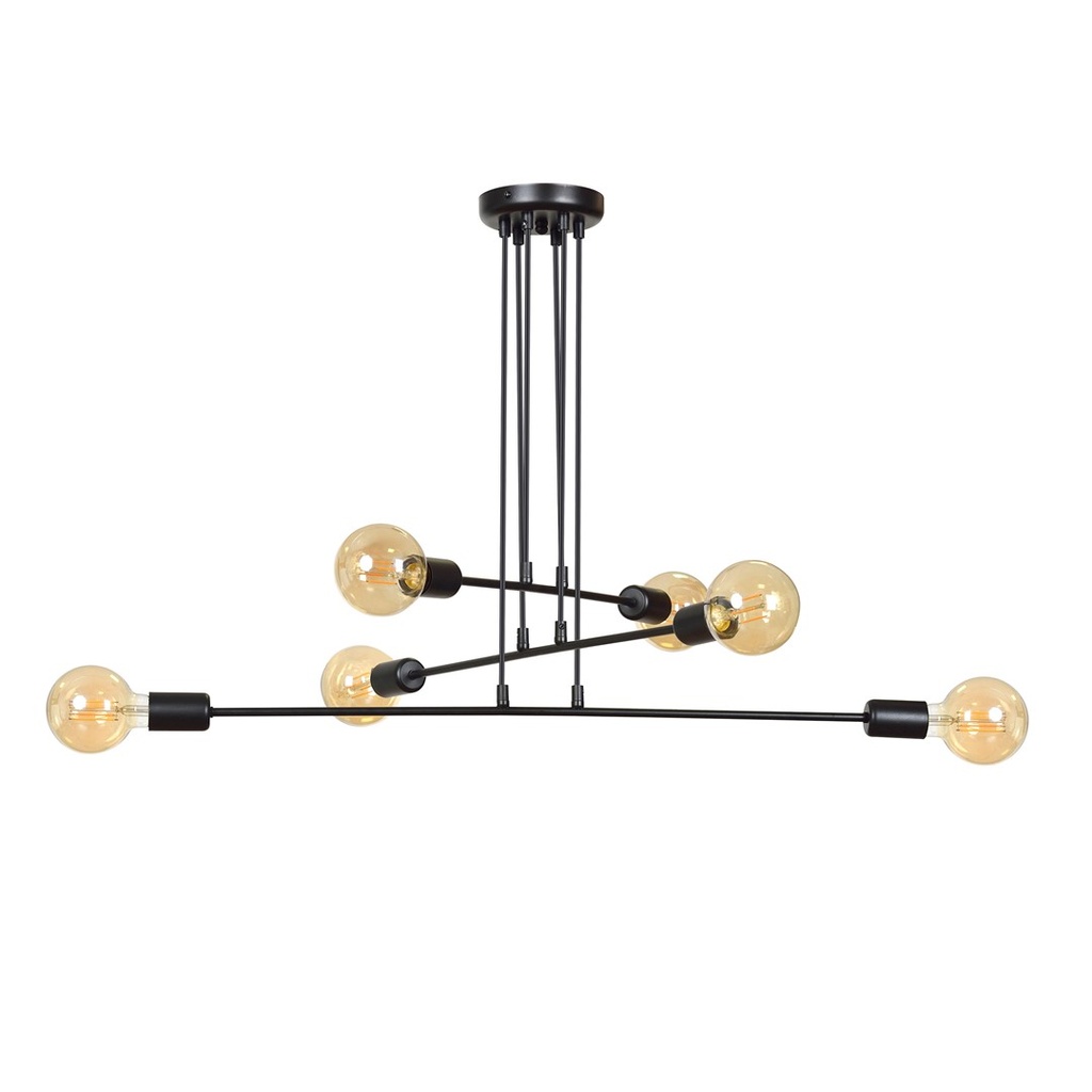 [696/6] Multipo 6 Schwarze Pendelleuchte