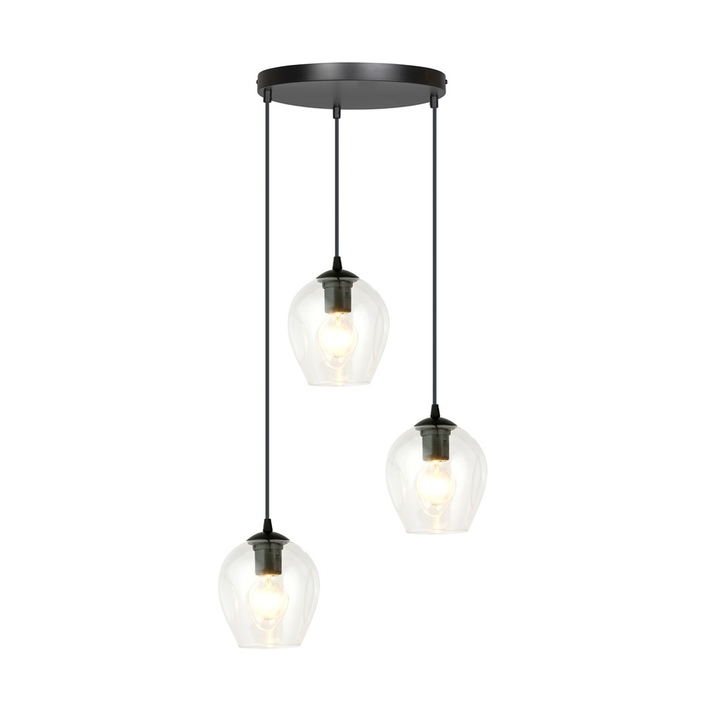 [679/3PREM] Lampe à suspension transparente Istar 3 Bl Premium