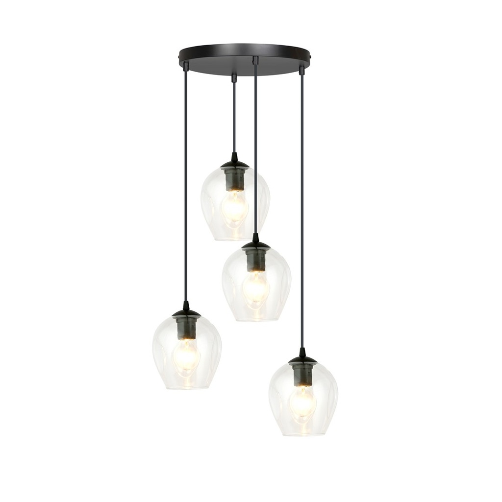 [679/4PREM] Lampe à suspension transparente Istar 4 Bl Premium