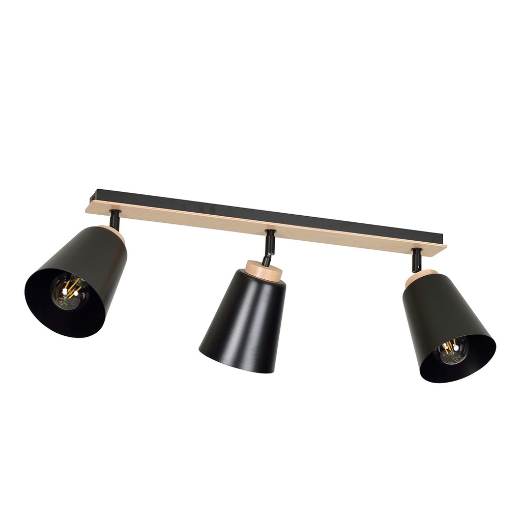 [725/3] Atlas 3 Black ceiling lamp