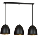 Lampe suspendue Lenox 3 noire/dorée