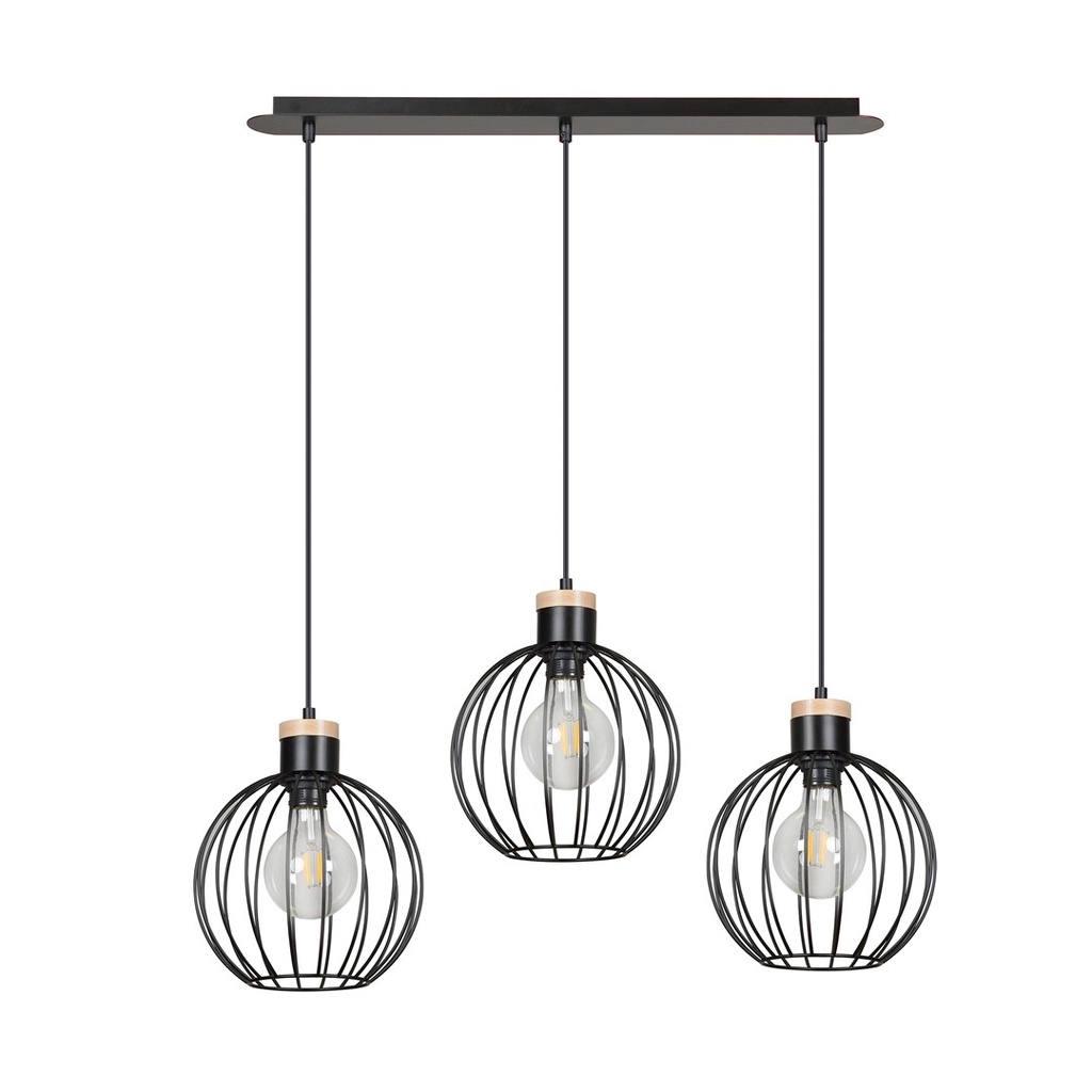 Barbado 3 Black pendant lamp