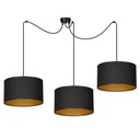 Lampe suspendue Roto 3 Bl noire/dorée