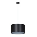 Lampe suspendue Roto 1 Bl noire/argentée