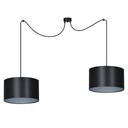 Lampe suspendue Roto 2 Bl noire/argentée