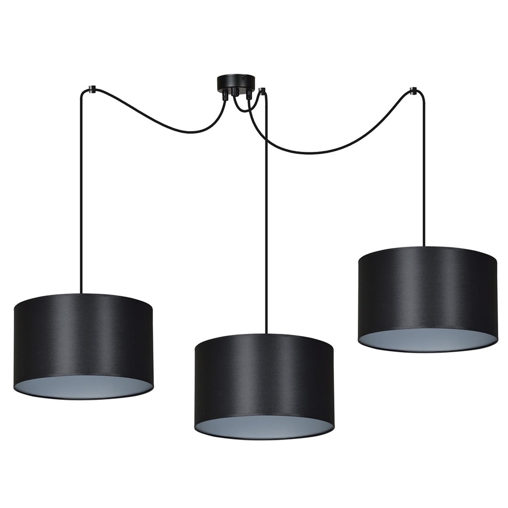 [185/3] Roto 3 Bl Schwarz/Silber Pendelleuchte