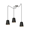 Lampe suspendue Link 3 noire/dorée
