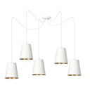 Lampe suspendue Link 5 blanche/dorée