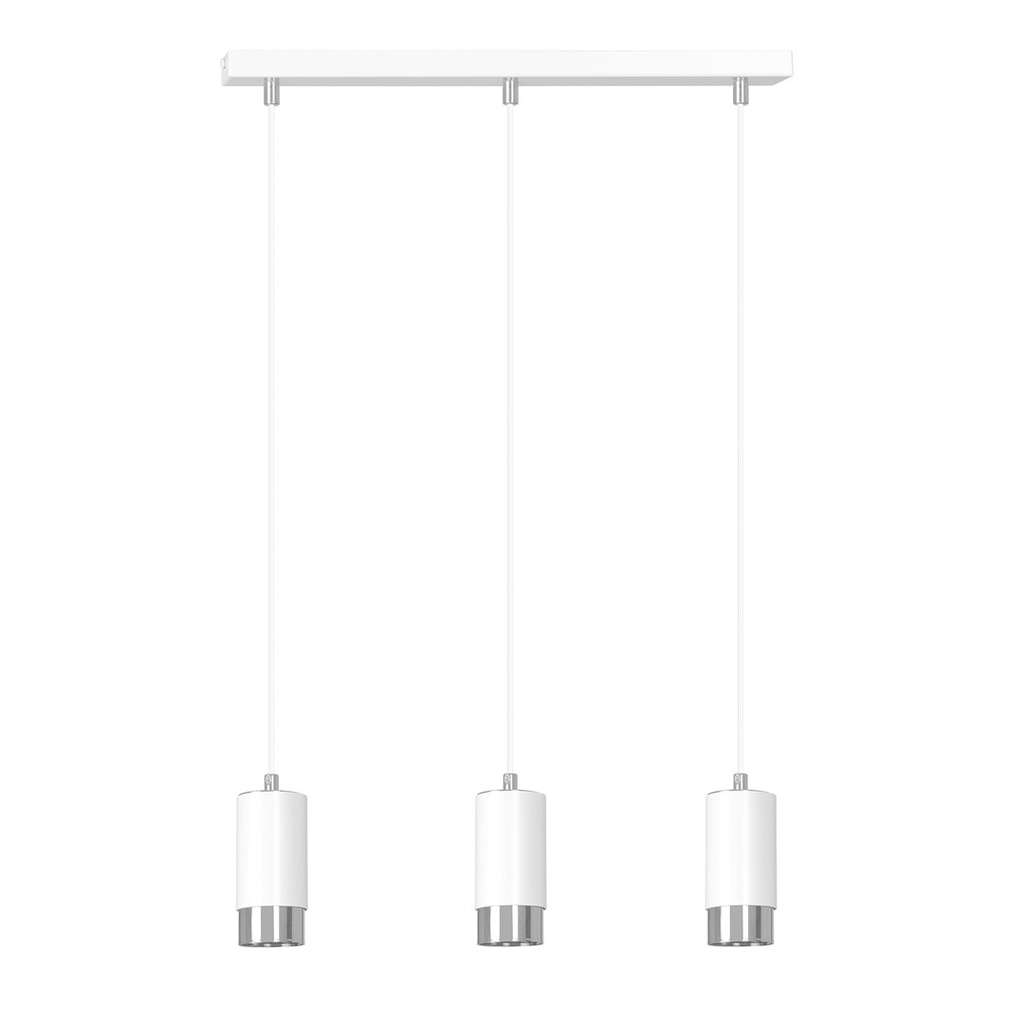 Fumiko 3 Wh/Chrome pendant lamp