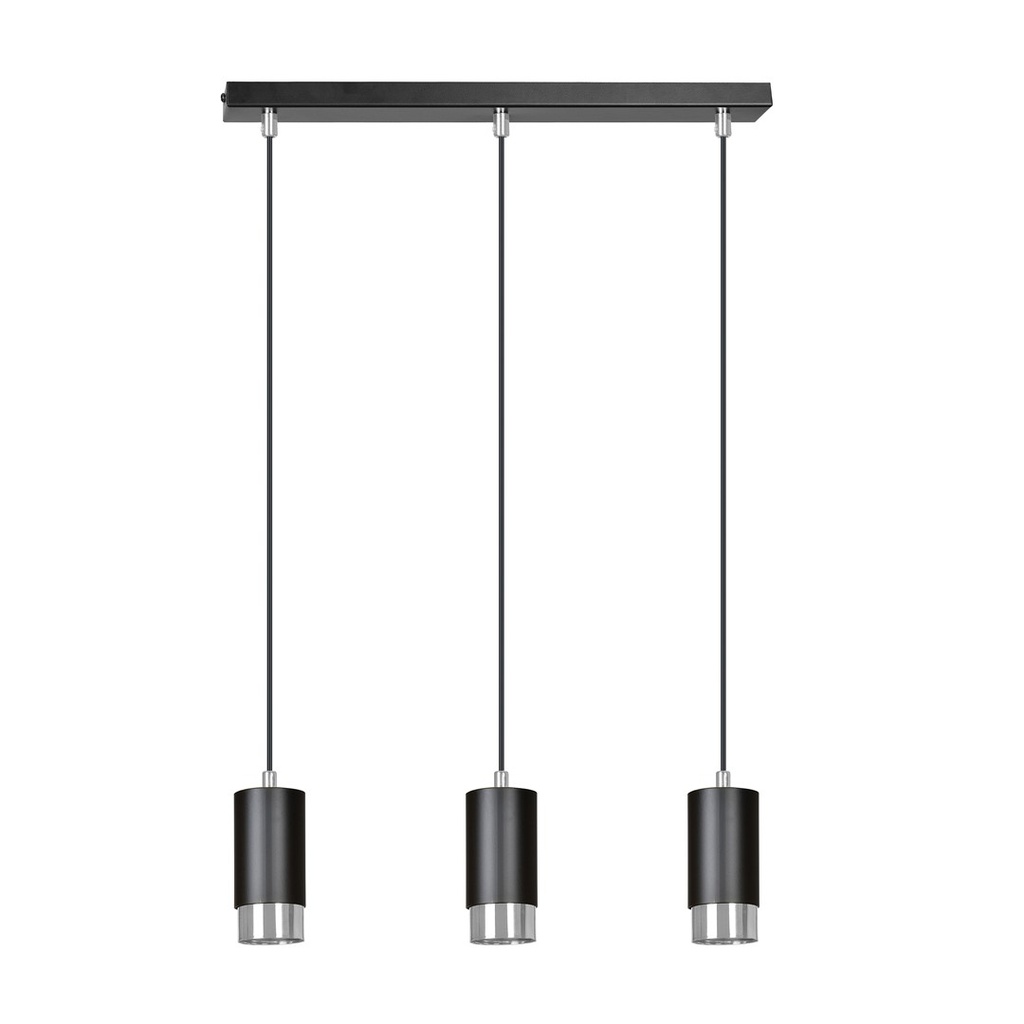 Fumiko 3 Bl/Chrome pendant lamp