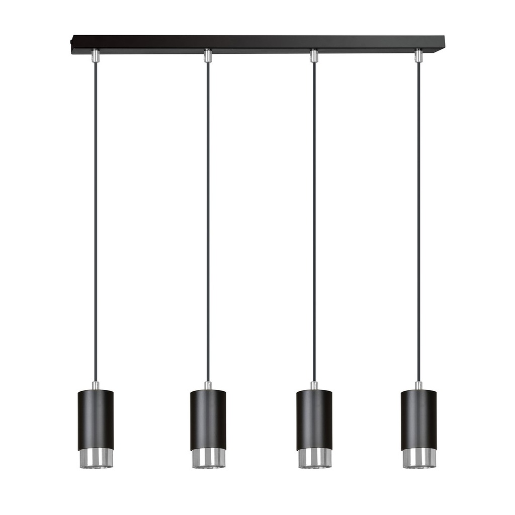 [816/4] Lampe à Suspension Fumiko 4 Bl/Chrome