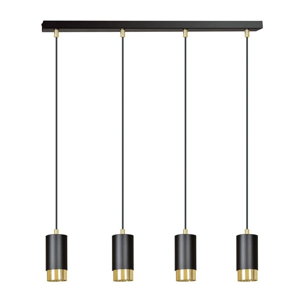 [817/4] Lampe suspendue Fumiko 4 Bl/Gold