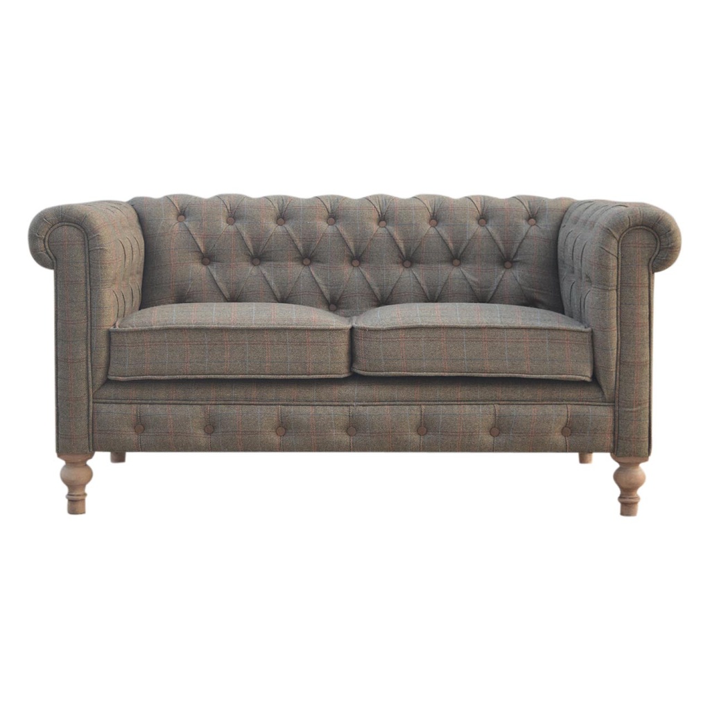 [IN075] 2-Sitzer Chesterfield aus Multi-Tweed