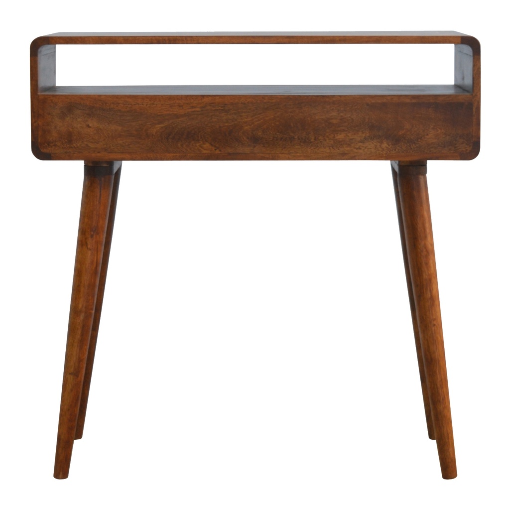 [IN311] Curved Chestnut Console Table