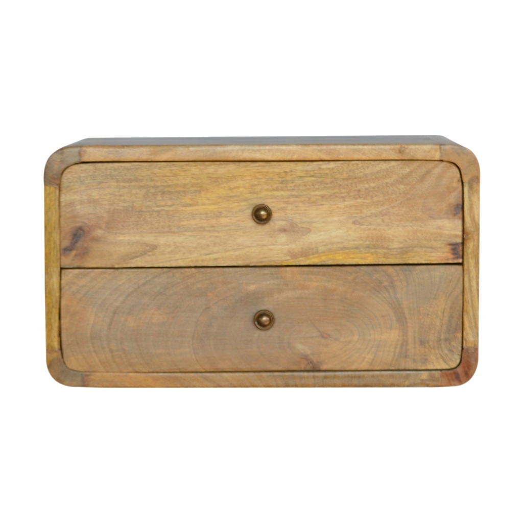 [IN706] Oak-ish 2 Drawer Floating Bedside
