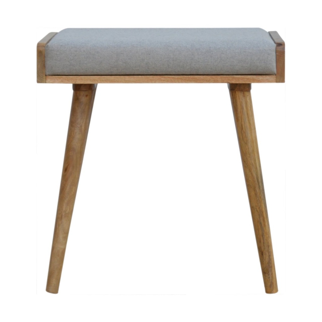 [IN518] Grey Tweed Tray Style Footstool