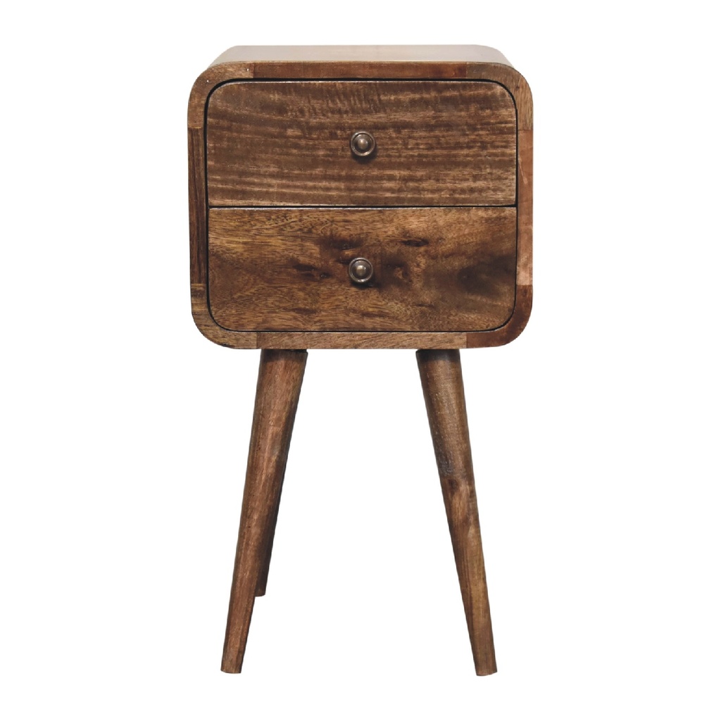 [IN3281] Mini Curved Grey Washed Bedside