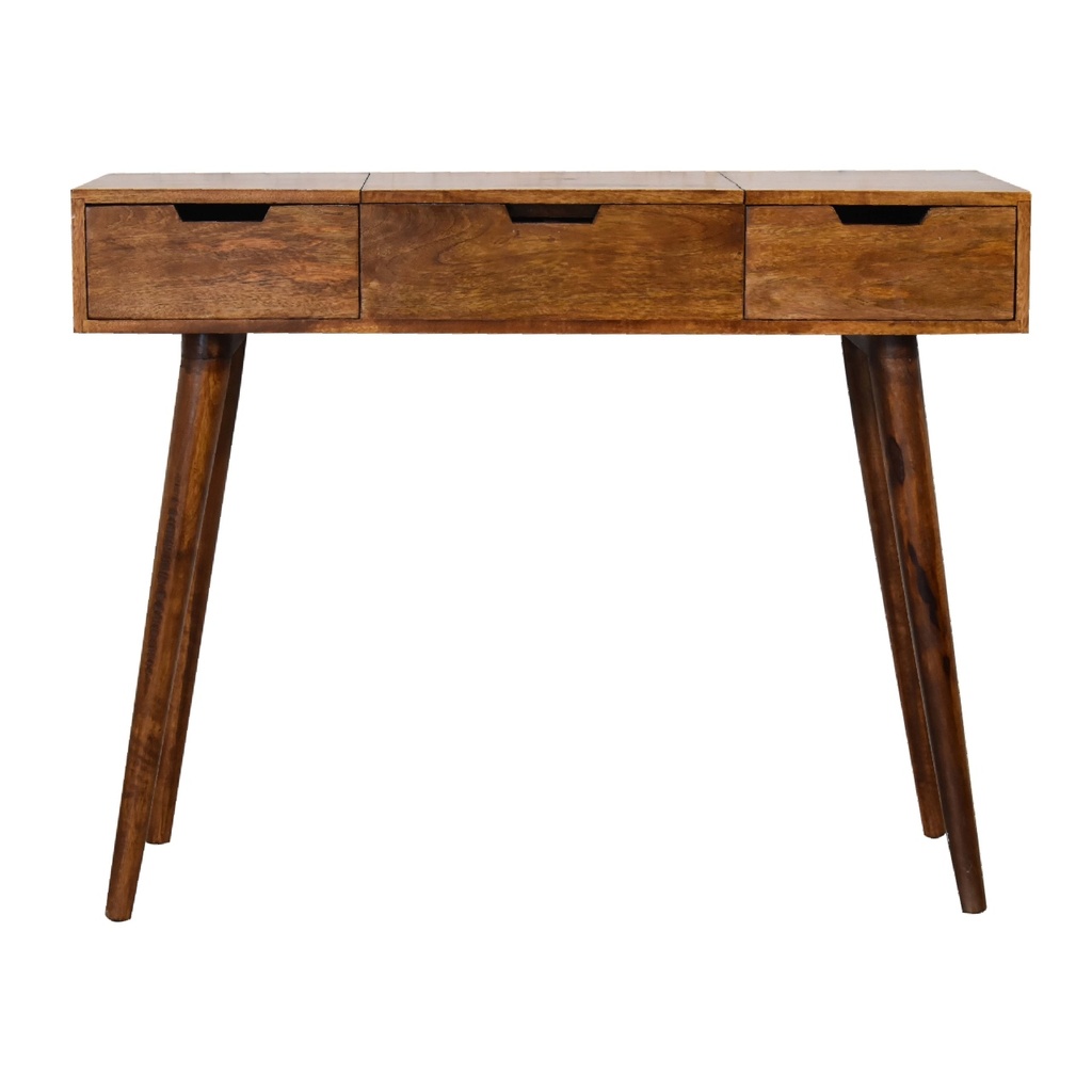 [IN3316] Chestnut Foldable Mirror Table