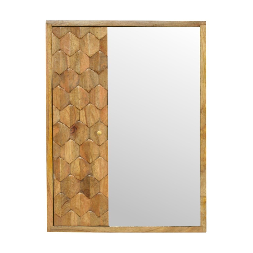 [IN540] Pineapple Carved Mirror Cabinet