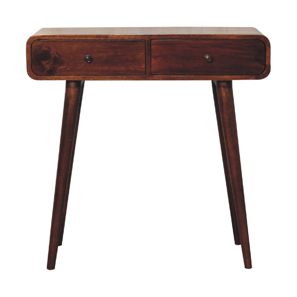 [IN3605] Chestnut Curved Hallway Table