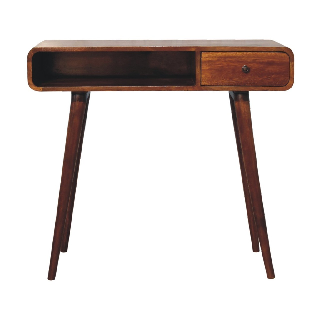 [IN3606] Curved Chestnut Writing Desk