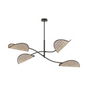 Plafonnier LOTUS 4 Noir/Naturel