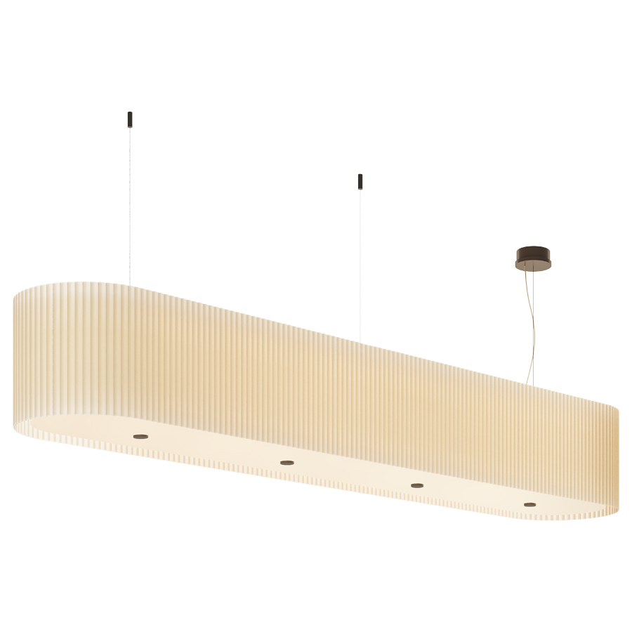 E6 ELEANOR Pendant Lamp in Pleated Fabric Entirely Handmade in Italy