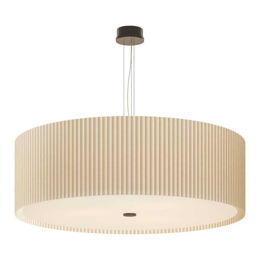 E2 ELIZABETH Pendant Lamp in Pleated Fabric Entirely Handmade in Italy