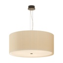 E1 BOLENA Suspension Lamp in Pleated Fabric Entirely Handmade in Italy