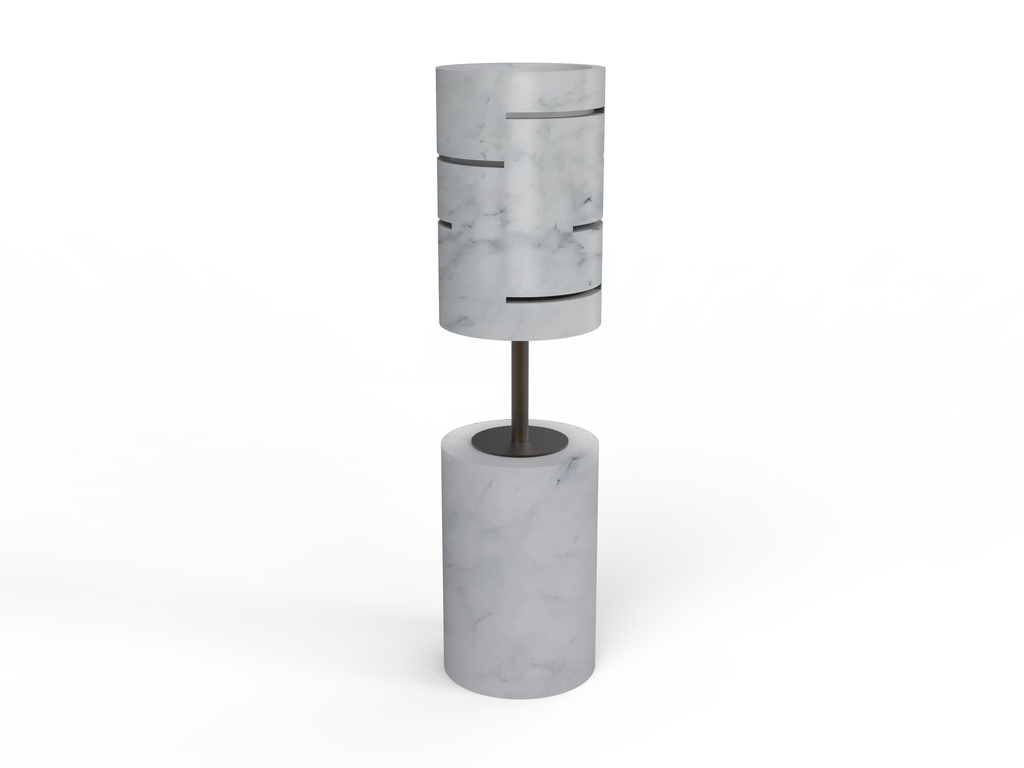 OR39A ZEUS Carrara Marble Table Lamp Entirely Handmade in Italy