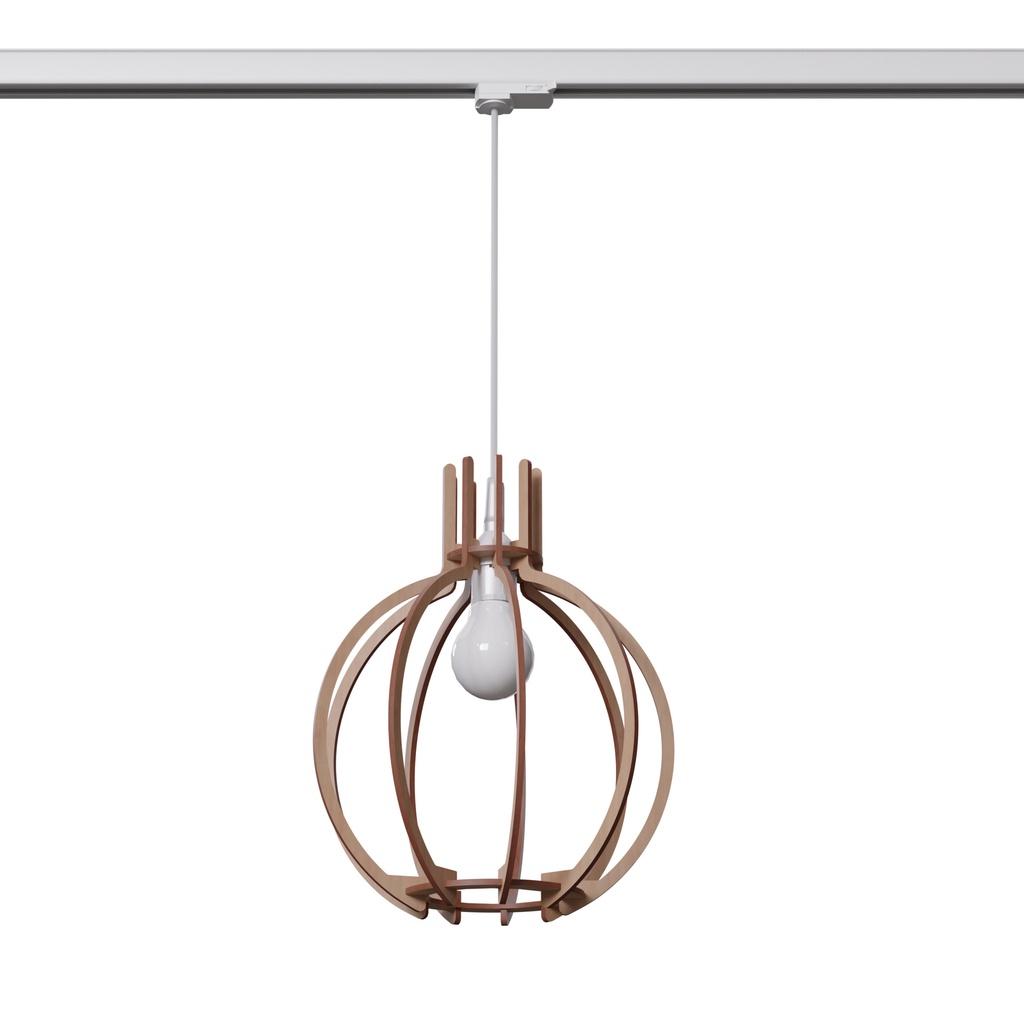 [MYL.00202] Lampe à suspension ORANGE en bois naturel E27 #W